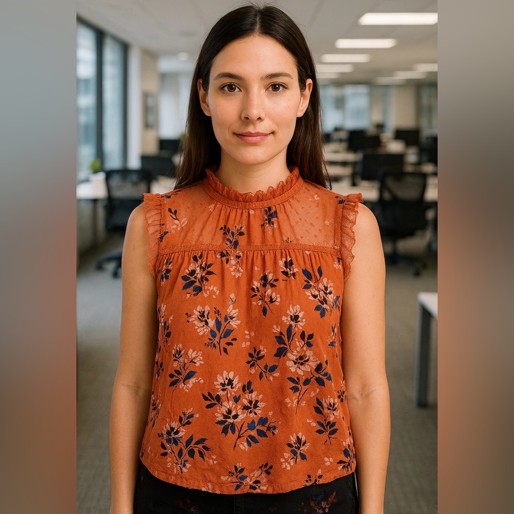 Arizona Jean Company Floral Sleeveless Top